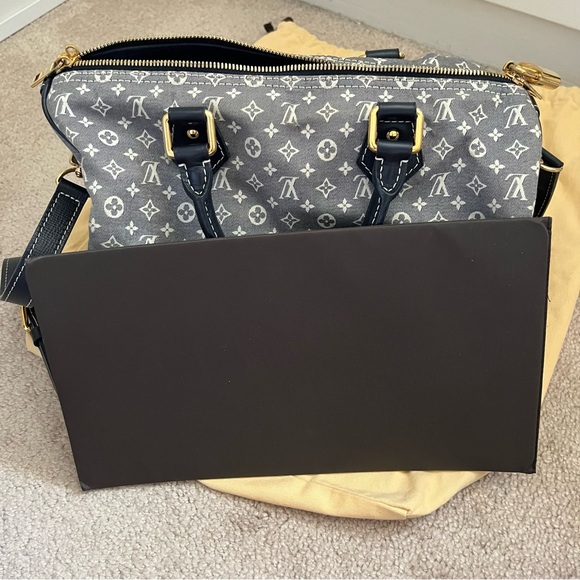 LOUIS VUITTON Idylle Encre Bandouliere Navy Blue Canvas Monogram Speedy 30 Bag - Picture 10 of 12